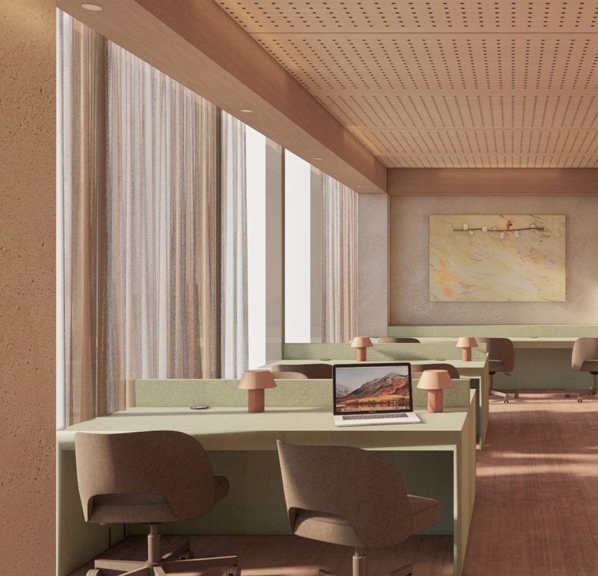 Shared Clinico workspace with individual hot desks